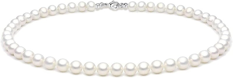 Zeffy Pearl Necklace 4MM/6MM/8MM Dainty Round Imitation Pearl Choker Necklace Wedding Pearl Necklace Delicate Jewelry for Women Simple Bridesmaid Jewelry Gifts - Image 1